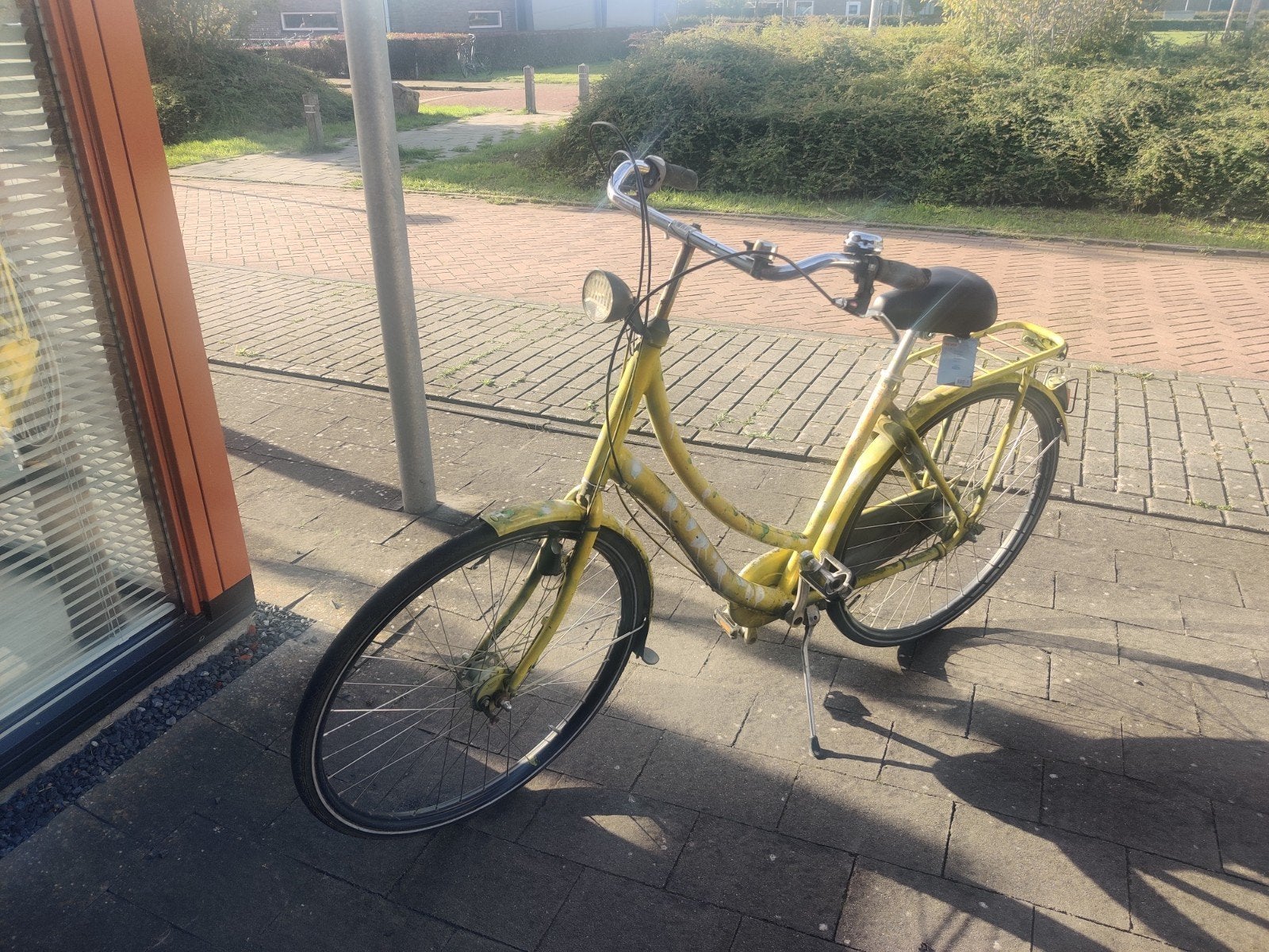 Gele student/stationfiets met 3 versnellingen en trommelrem, Gebruikt, Versnellingen, 50 tot 53 cm, Trommelrem