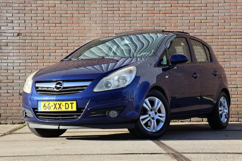 Opel Corsa 1.4-16V Enjoy |Panorama|Climate|, Auto's, Opel, Stof, Gebruikt, Zwart, 4 cilinders