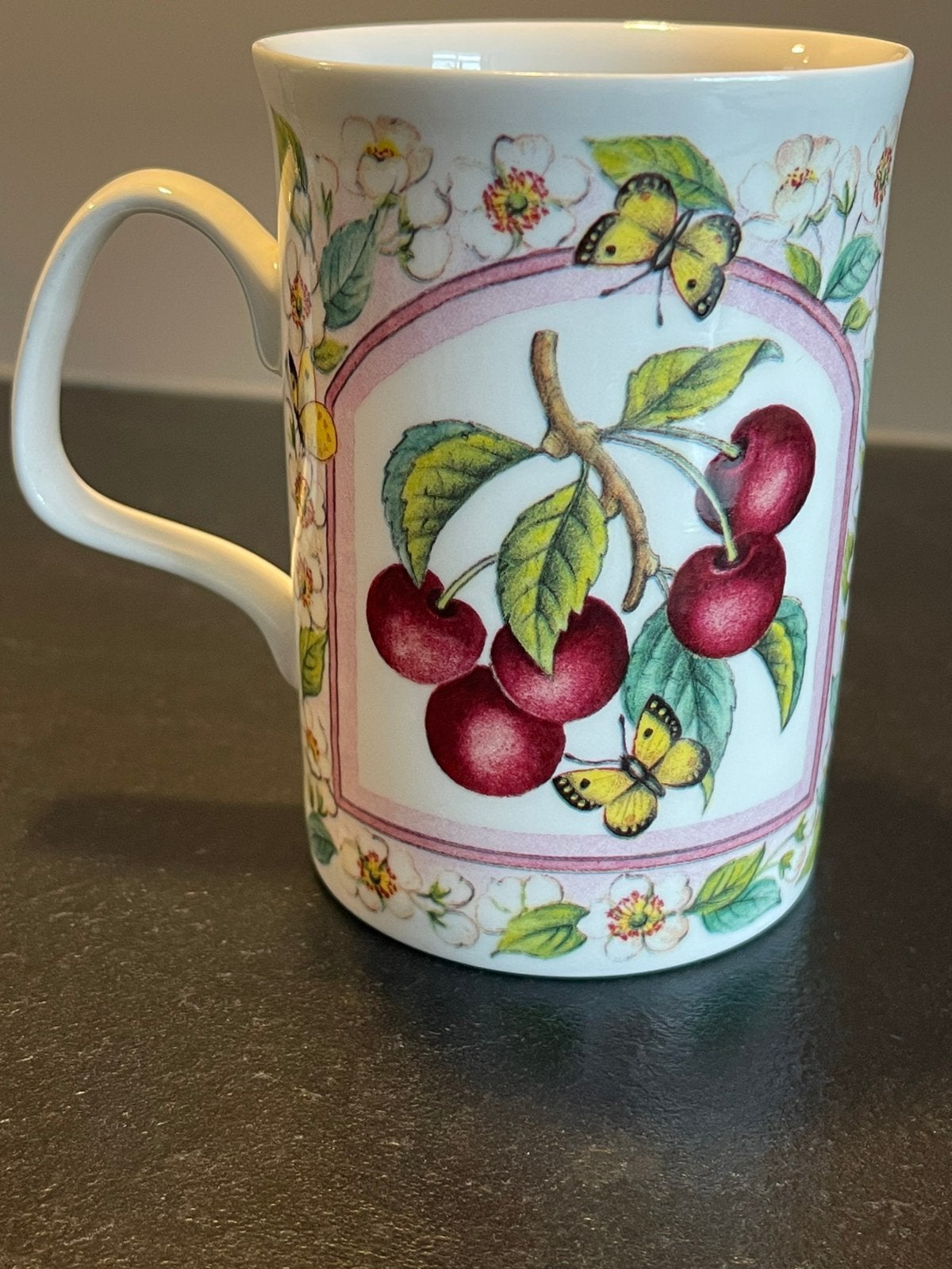 Roy Kirkham England porselein beker kersbloesem Prunus gaaf, Overige merken, Zo goed als nieuw, Overige stijlen, Porselein