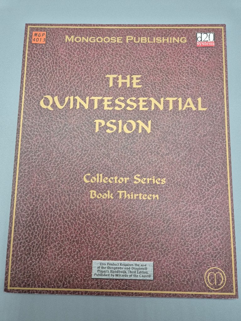 The Quintessential Psion – D20 System, Ophalen of Verzenden, Gebruikt, Historisch, Boek of Catalogus