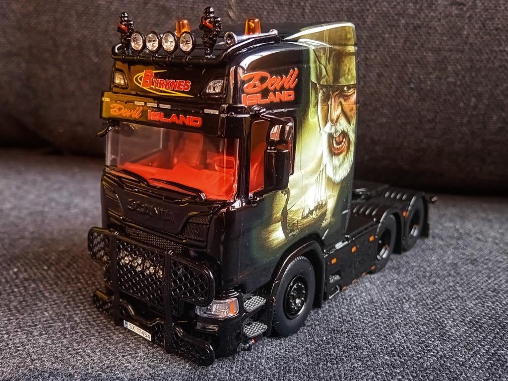 Tekno Scania Byrknes, Hobby en Vrije tijd, Modelauto's | 1:50, Ophalen of Verzenden, Zo goed als nieuw, Bus of Vrachtwagen, Tekno