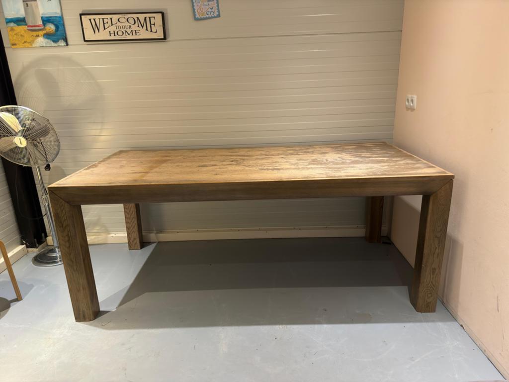 Prachtige gebruikte eettafel 100x200 cm, Ophalen, Gebruikt, Eikenhout, 50 tot 100 cm
