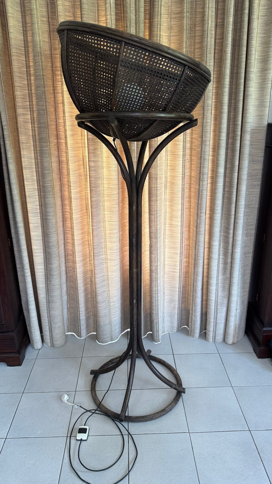 Manou Vloerlamp - Rotan Design, Ophalen, Gebruikt, Natuurlijk materiaal, E27 (groot)