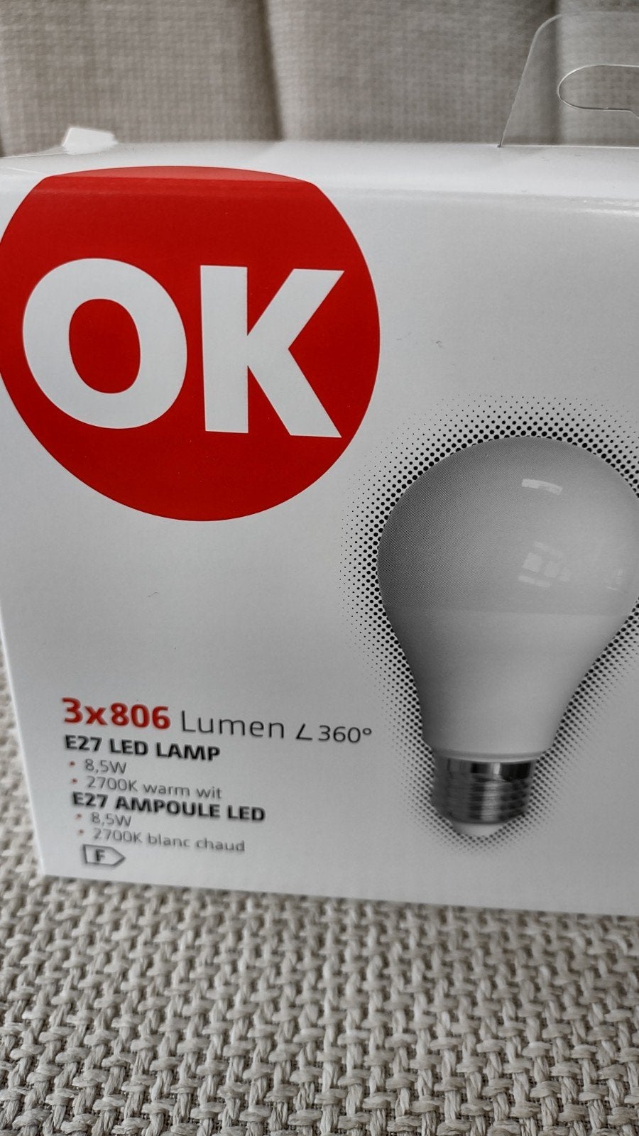 Led lampen,E27 8,5W 2700K warm wit,806 Lumen, lichtbron, Ophalen of Verzenden, Nieuw