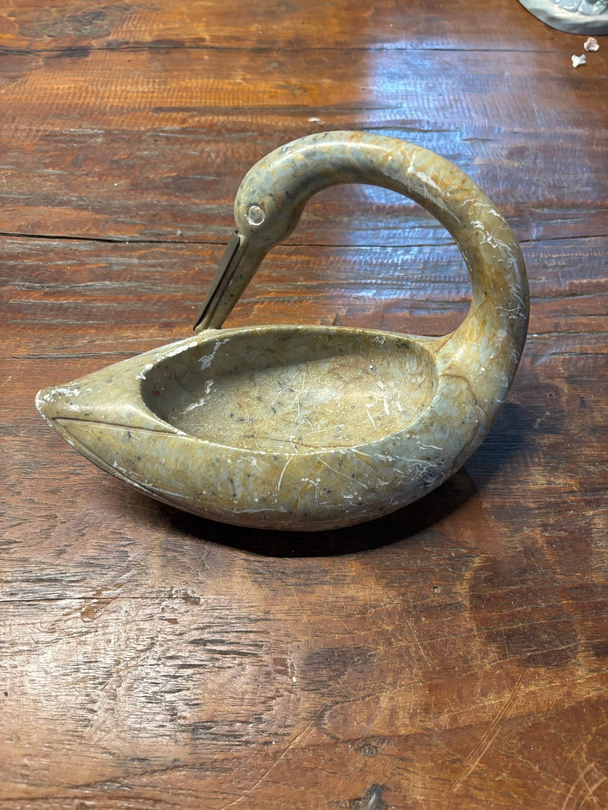 Vintage Zwaan Marmeren Schaal - Decoratieve Asbak/Schaal, Ophalen of Verzenden