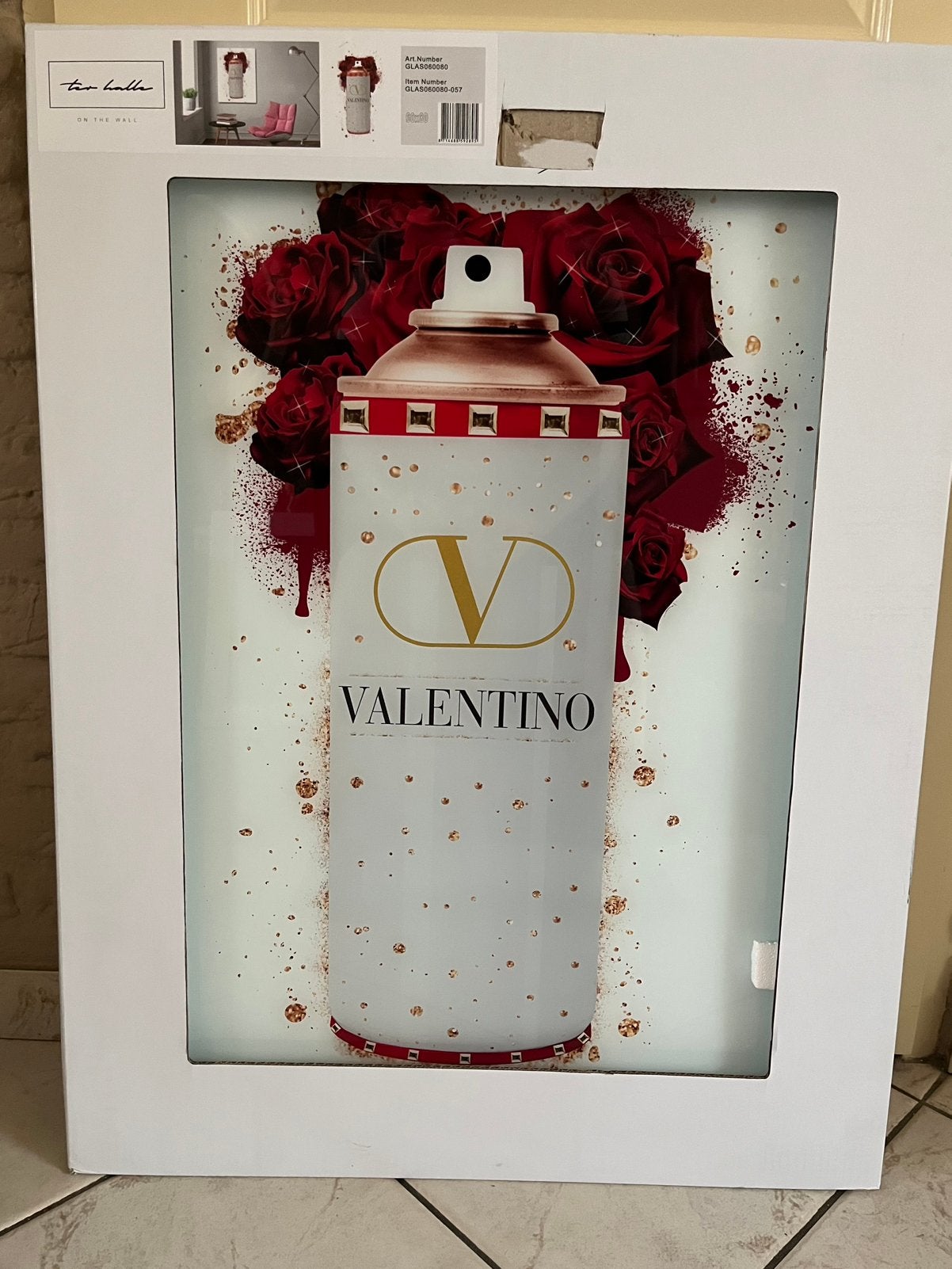 glasschilderij (valentino) 60x80cm/Nieuw!, Ophalen, Woondecoratie eindhoven, Nieuw, Woondecoratie eindhoven