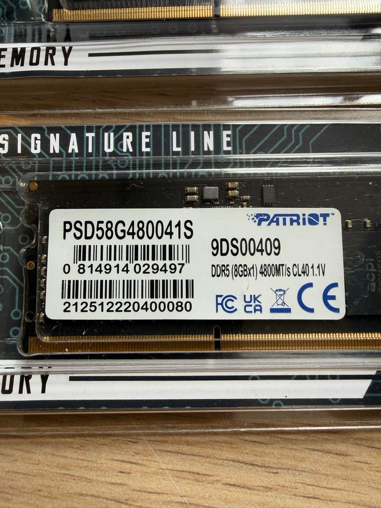 Patriot SO-DIMM DDR5 8GB 4800MHz Geheugenmodule, 8 GB, Nieuw, Ophalen of Verzenden, Desktop