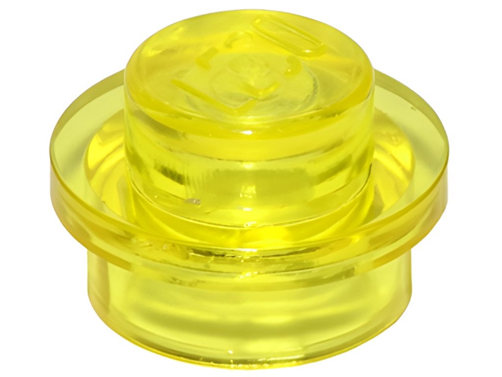 100x LEGO 3005744 - 4073 - Trans-Yellow Plate, Round 1 x 1, Gebruikt, Overige thema's, Lego, Ophalen of Verzenden