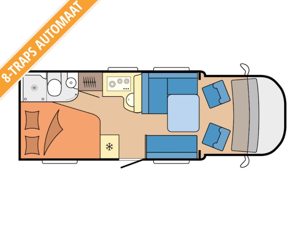 Hobby On Tour 700 F 2026 140 PK AUTOMAAT €7000 KORT, Automaat, Chemisch toilet, Ringverwarming, Fiat