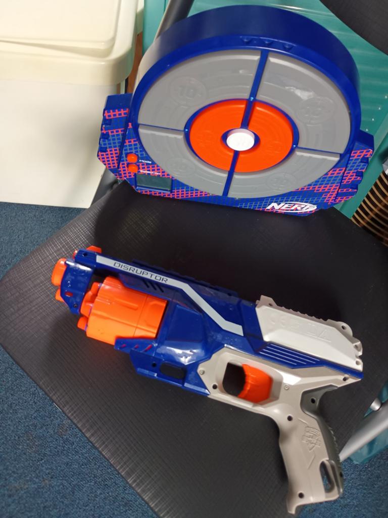 Nerf Disruptor Blaster met Elektronisch doelwit, Ophalen of Verzenden, Gebruikt