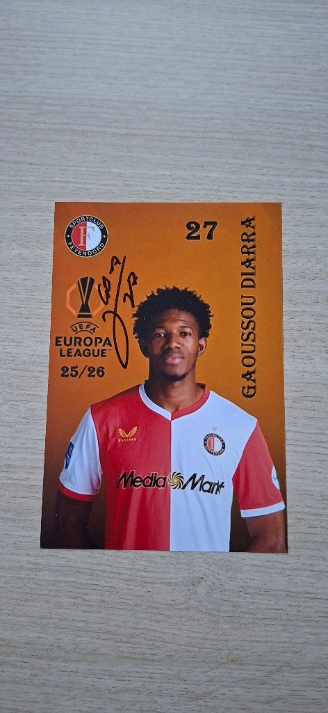 Foto met handtekening; Gaoussou Diarra # Feyenoord Rotterdam, Verzamelen, Ophalen of Verzenden, Nieuw, Feyenoord, Overige typen