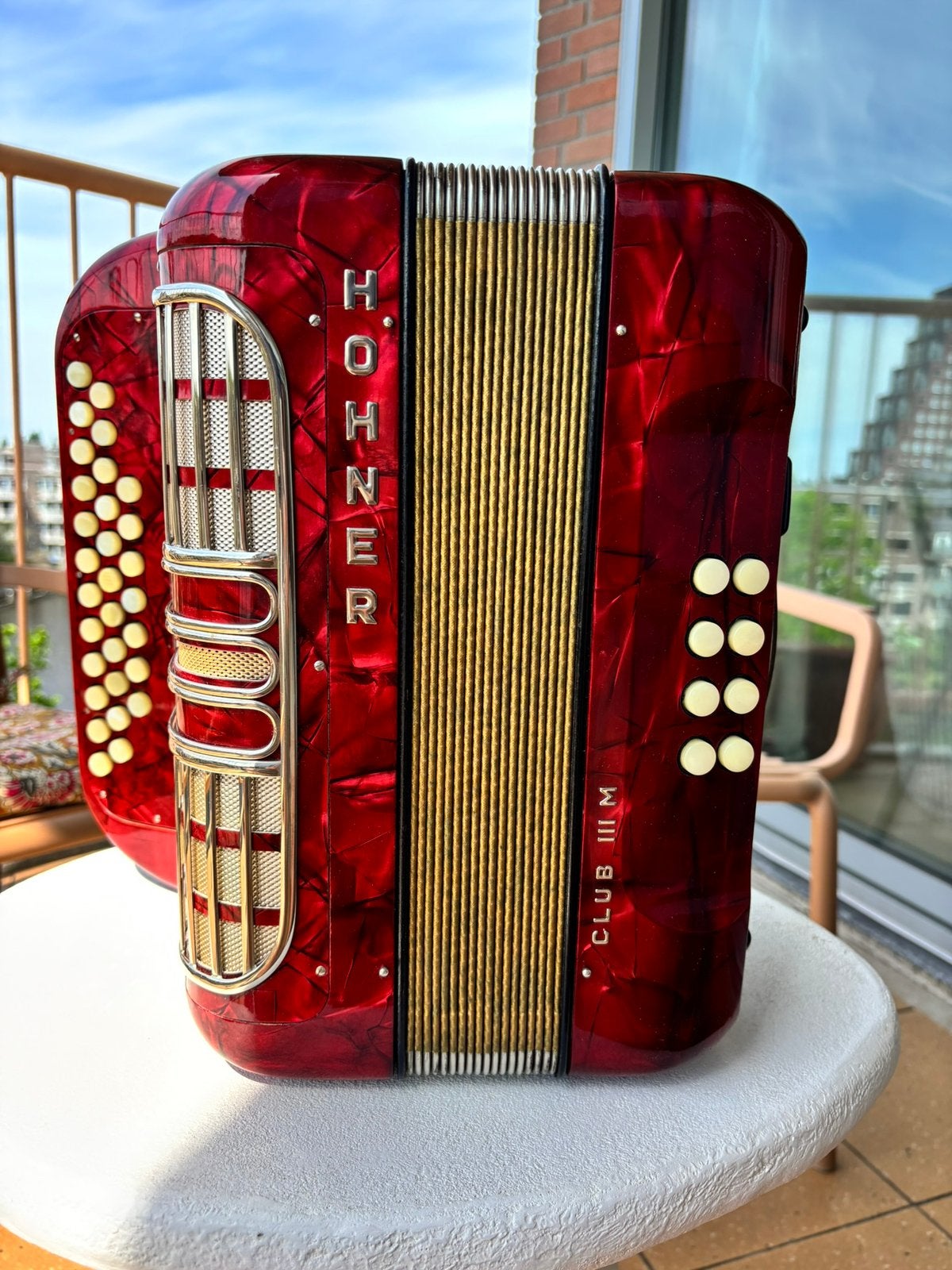 Hohner Club III M accordeon, Ophalen, 120-bas, Hohner