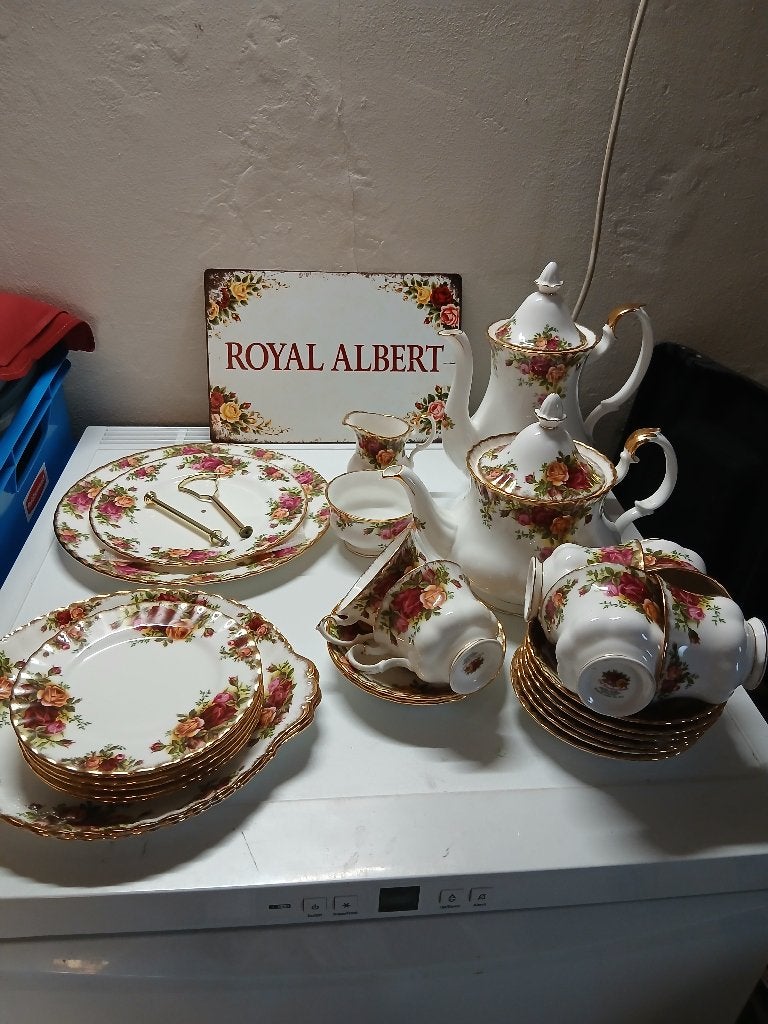 royal albert old country rose servies, Antiek en Kunst, Ophalen of Verzenden