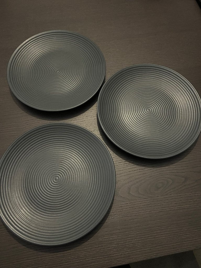 3 blauwe eetborden masterchef, Ophalen of Verzenden, Zo goed als nieuw, Bord(en), Overige stijlen
