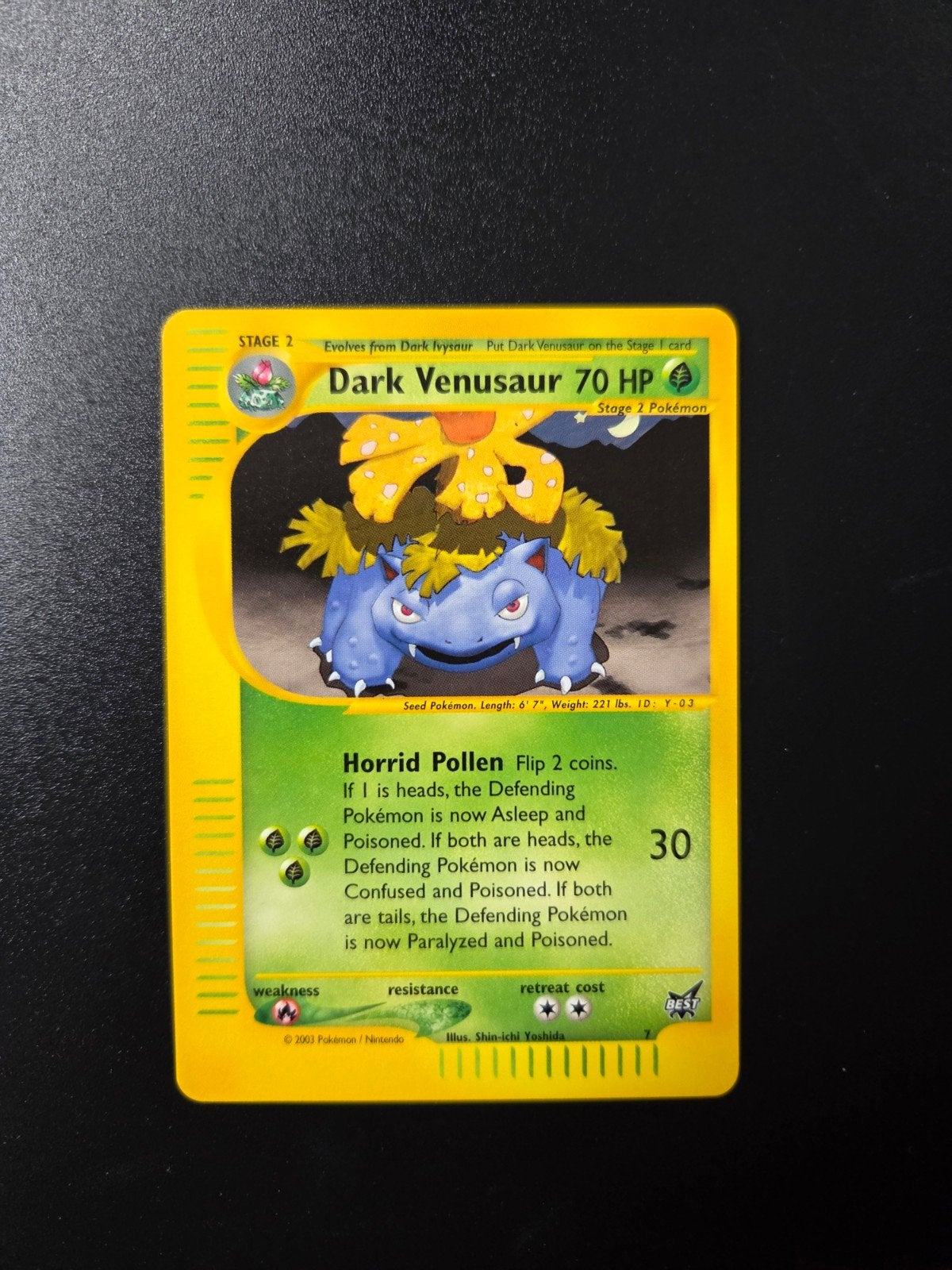 Dark Venusaur 1 Best Pokemon Promo BEST, Ophalen of Verzenden, Zo goed als nieuw, Booster, Foil