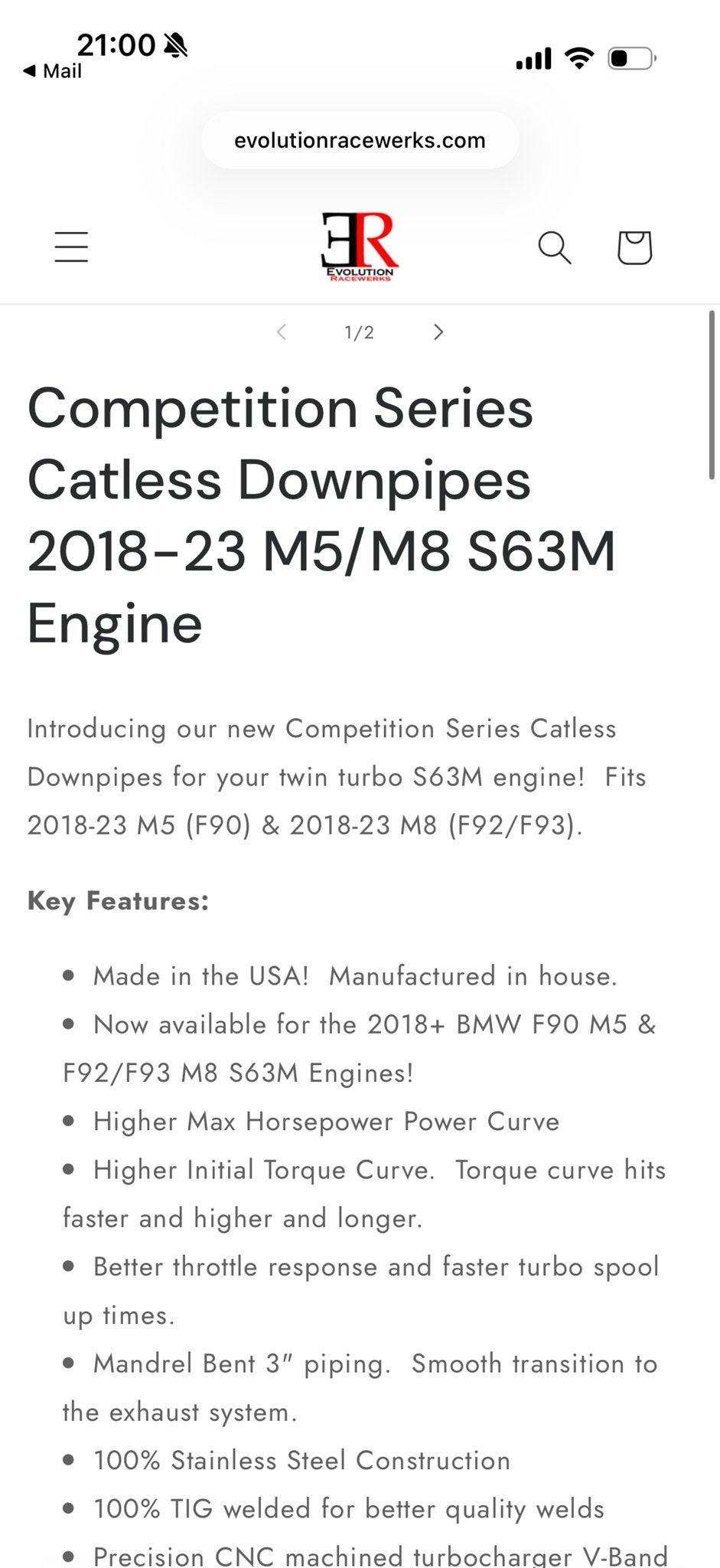 Evolution catless downpipes en Milltek midpipe BMW M5 F90, Ophalen of Verzenden, Gebruikt, BMW