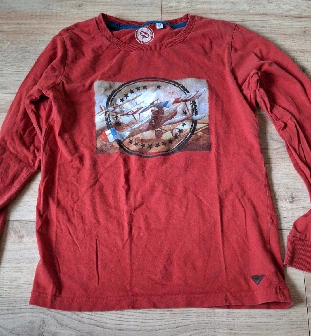 Stoer rood shirt met vliegtuigprint - Stones and Bone, Zo goed als nieuw, Shirt of Longsleeve, Jongen, Stones and Bones