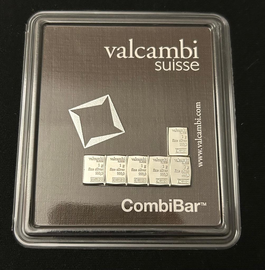 6x 1 gram puur zilver valcambi Suisse, Ophalen of Verzenden, Zilver