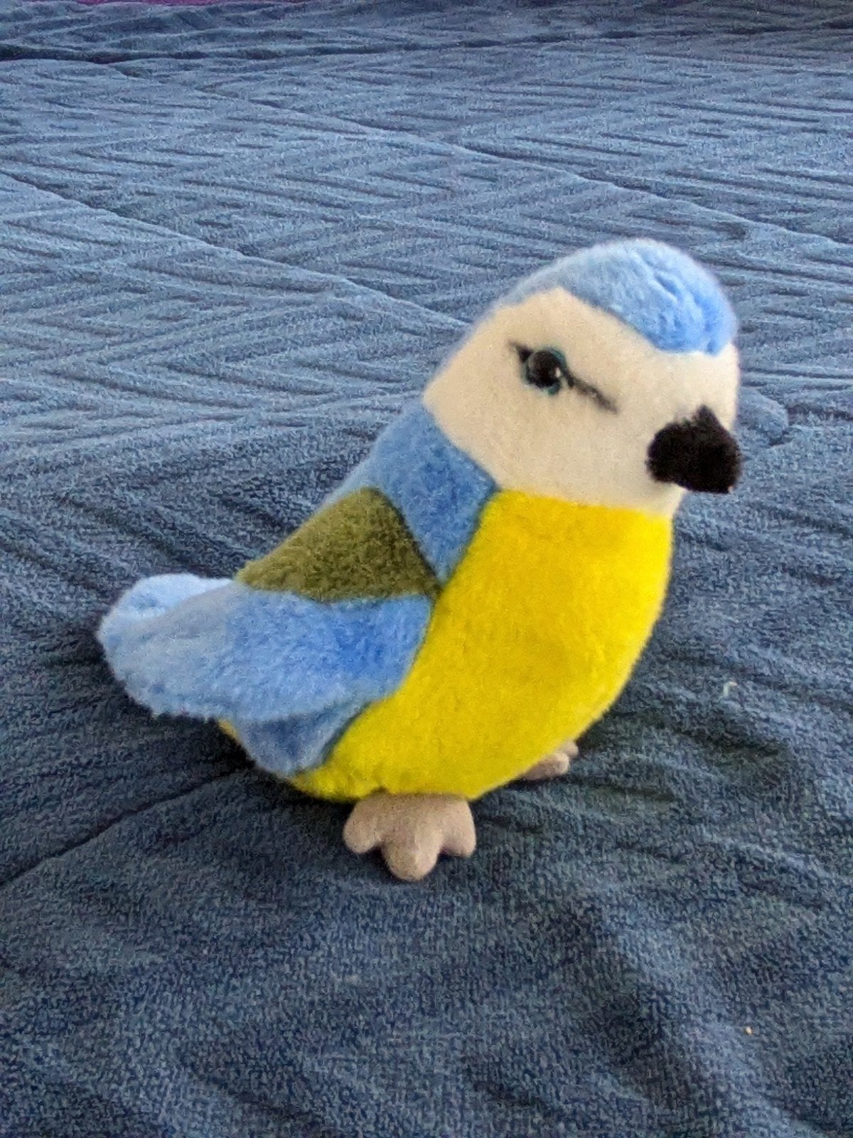 Leuke pluche pimpelmees knuffel, Kinderen en Baby's, Speelgoed | Knuffels en Pluche, Zo goed als nieuw, Overige typen, Klein (minder dan 20 cm)