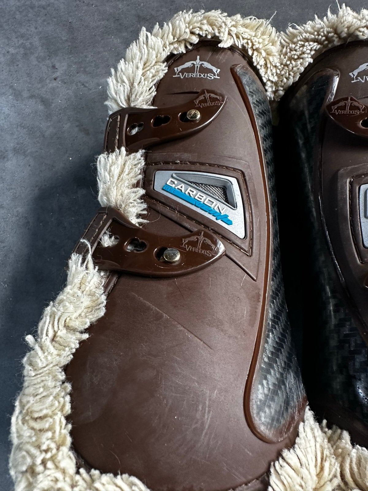 Veredus Carbon Gel vento Lambskin Peesbeschermers, Ophalen of Verzenden, Gebruikt, Springen