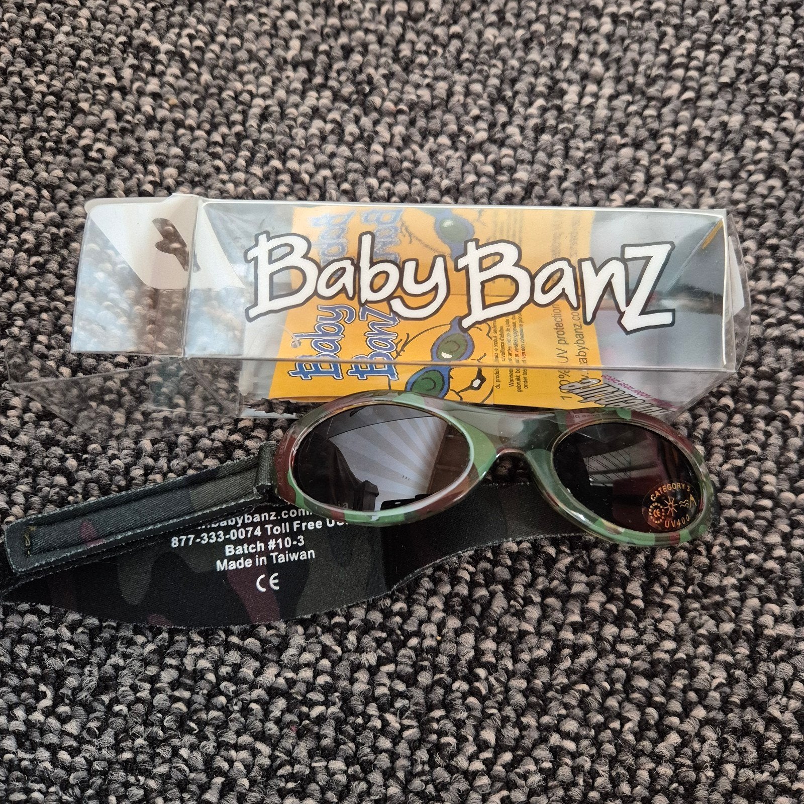 Baby Banz Zonnebril Camouflage 0-2 jaar 100% UV-bescherming, Ophalen of Verzenden, Nieuw