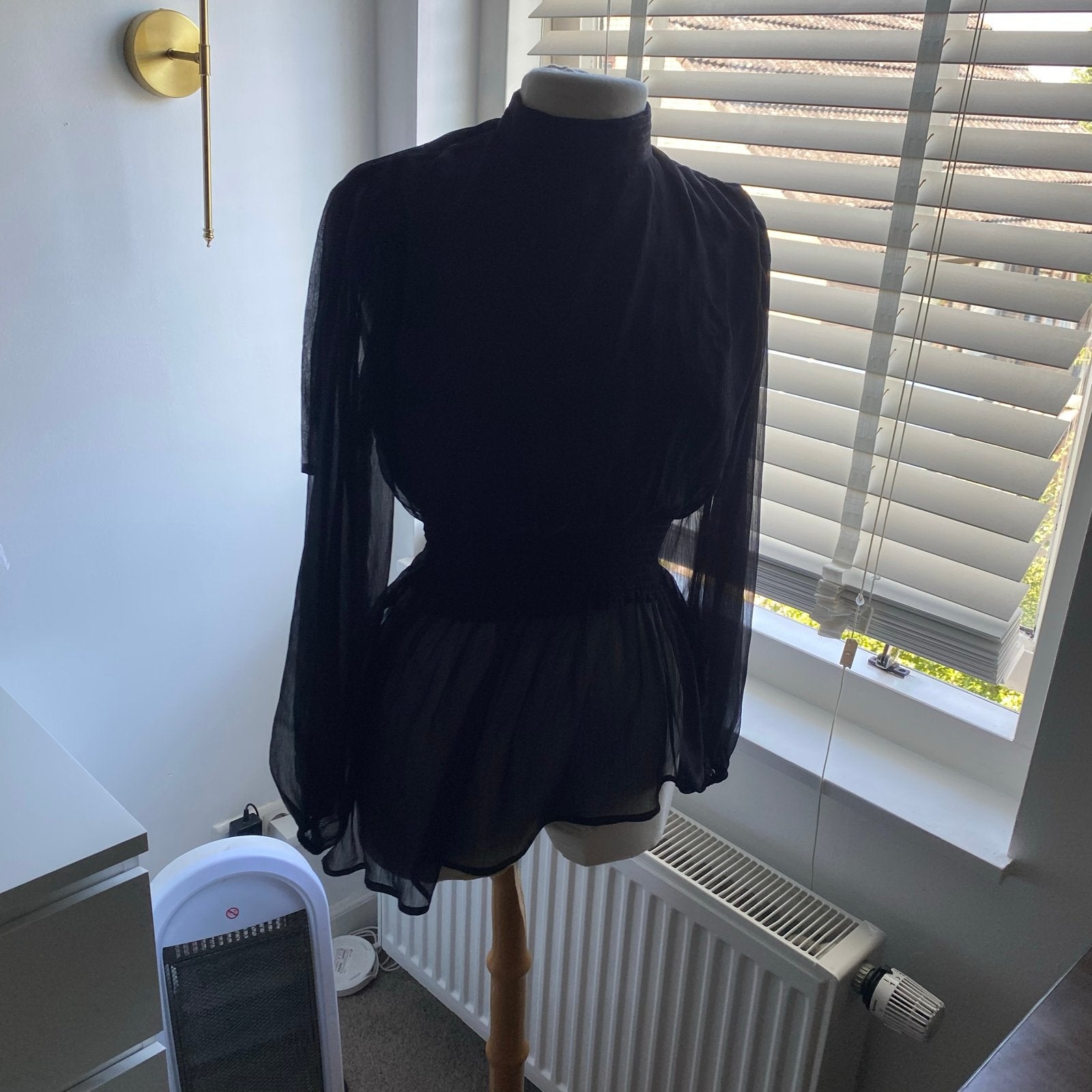 Moost Wanted Zwarte Chiffon Blouse Maat S, Zwart, Ophalen of Verzenden, Zo goed als nieuw, Lange mouw