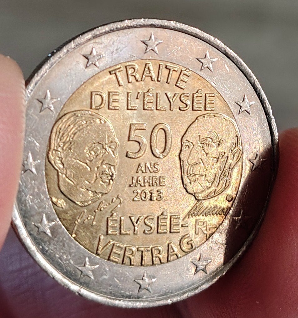 2 euro munt Elysee verdrag Frankrijk-Duitsland, Ophalen of Verzenden, Duitsland, 2 euro, Losse munt