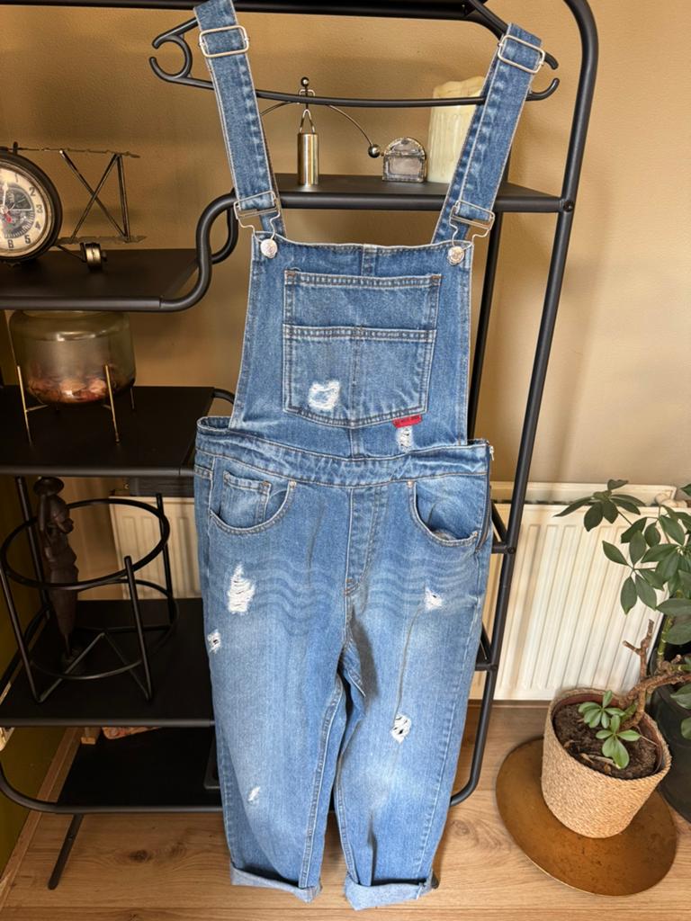 Dames jeans tuinbroek maat 40 Authentic Denim, Maat 38/40 (M), Blauw, Ophalen of Verzenden, Zo goed als nieuw