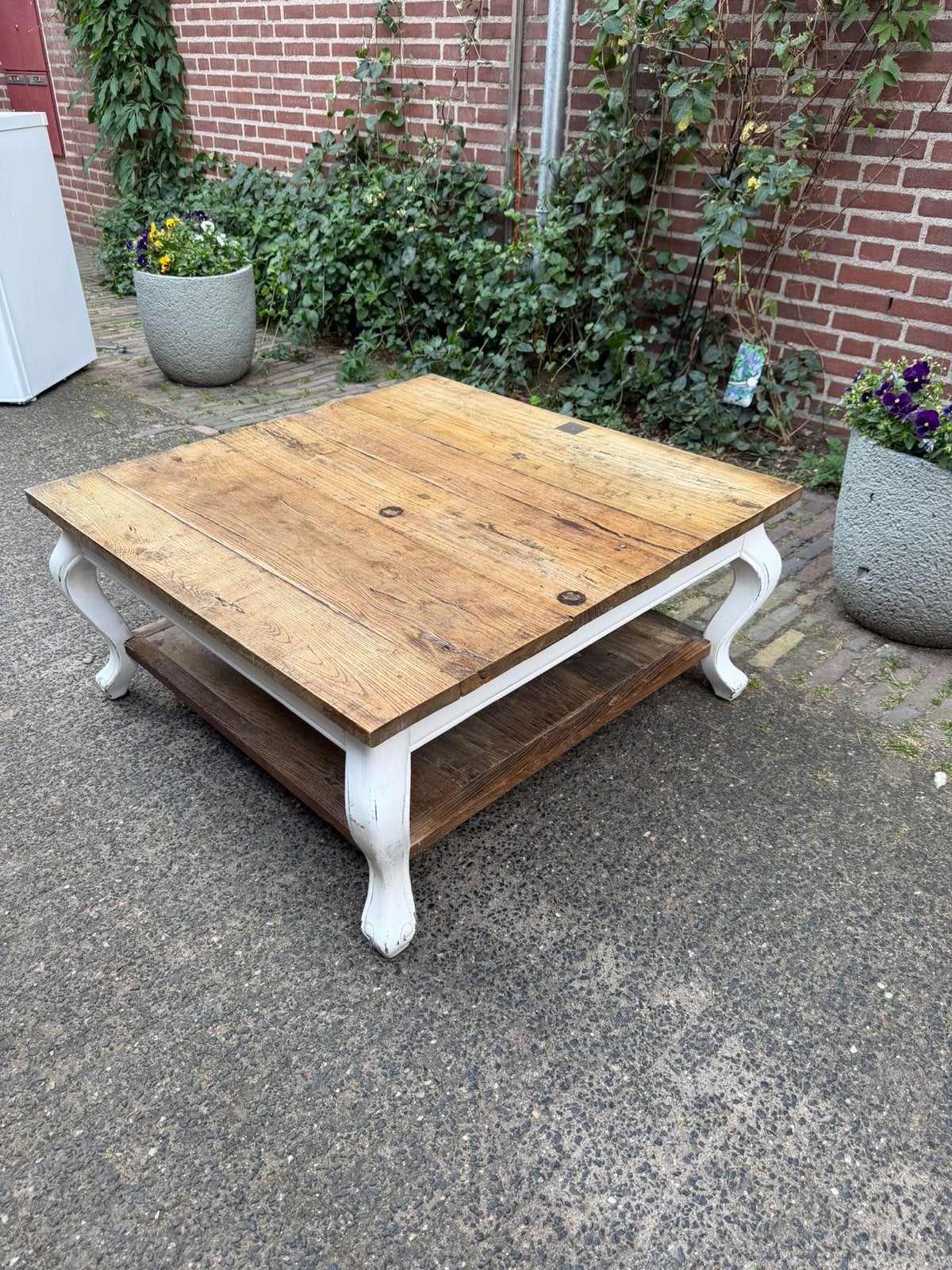 Riviera Maison Salontafel Hout 90x90 cm, Gebruikt, Vierkant, Overige houtsoorten, 50 tot 100 cm