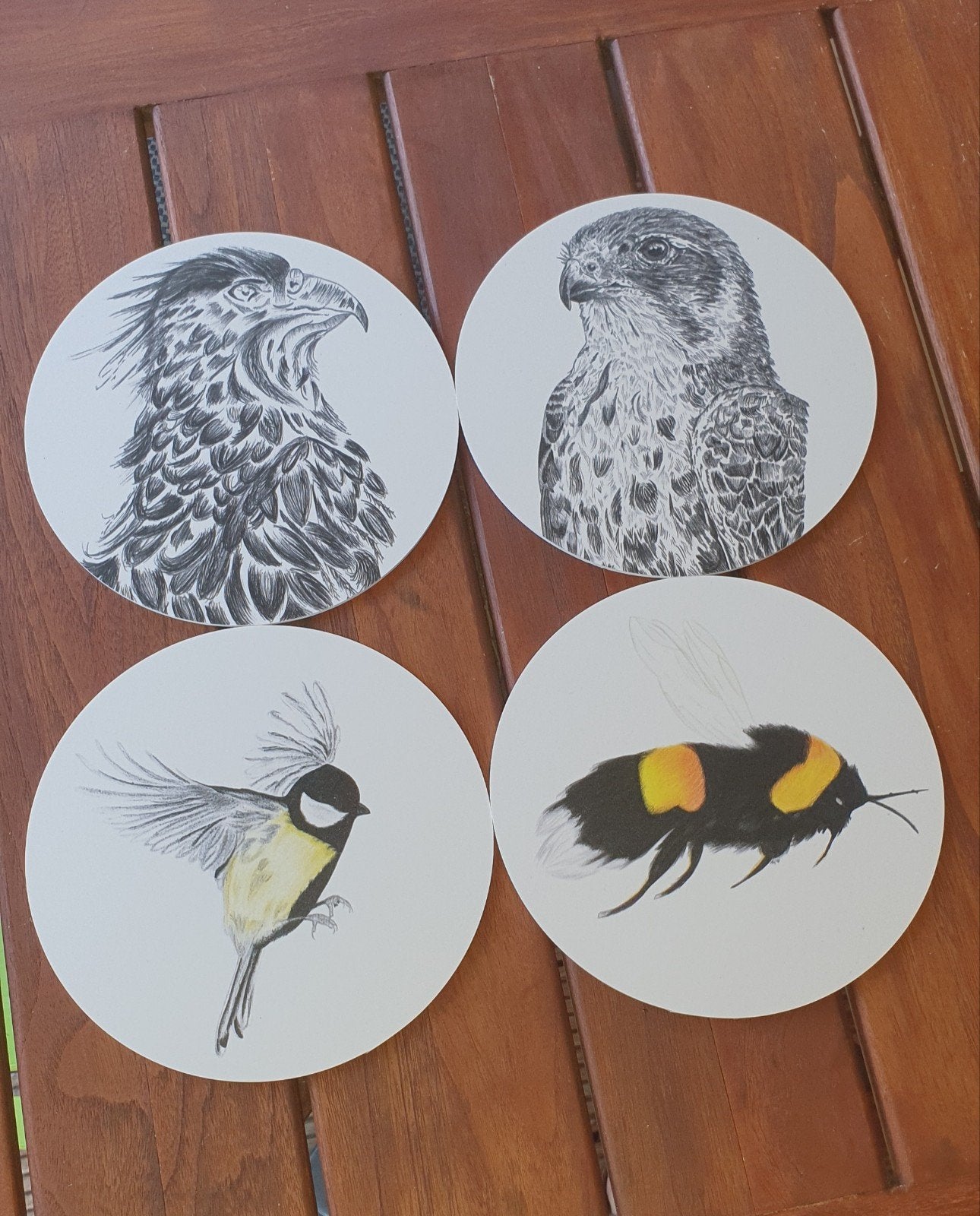 Muurcirkels, vogels, tekeningen, natuur, muurdecoratie, Huis en Inrichting, Woonaccessoires | Wanddecoraties, Eigen ontwerp, 20 cm