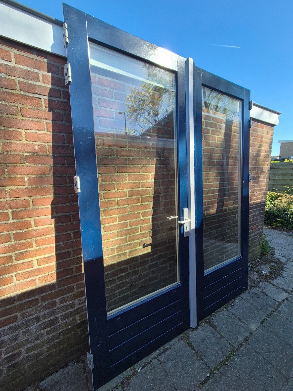 Openslaande deuren, terrasdeuren, tuindeuren, Ophalen, 120 cm of meer, 200 tot 215 cm, Glas
