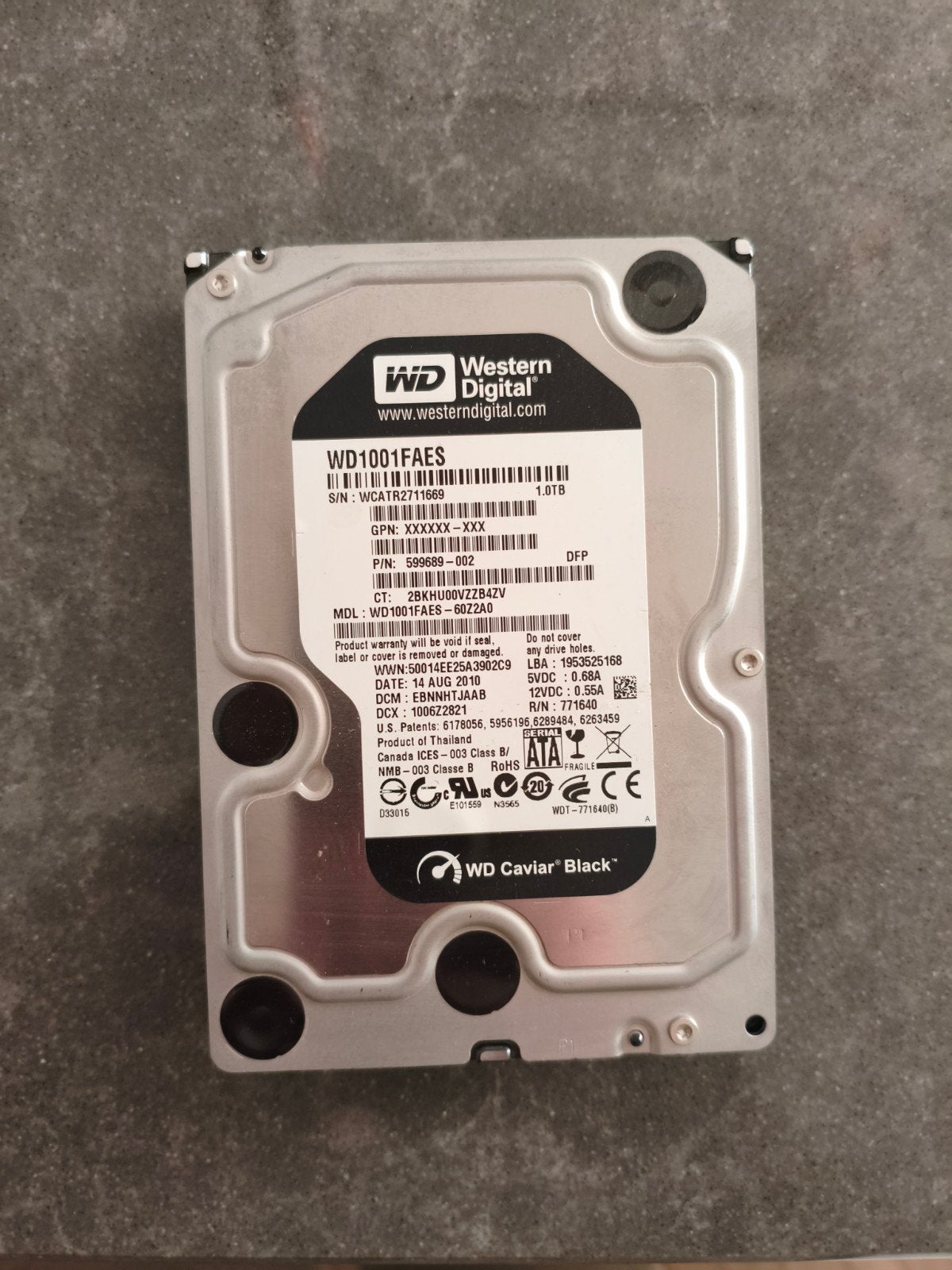 Western Digital Caviar Black 1TB HDD SATA, Computers en Software, Intern, Server, Ophalen of Verzenden, 1TB