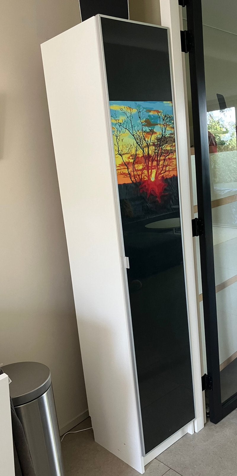 Billy kast 39x39x202 met vitrinedeur - Personaliseerbaar, Ophalen, Minder dan 50 cm, 200 cm of meer, Nieuw
