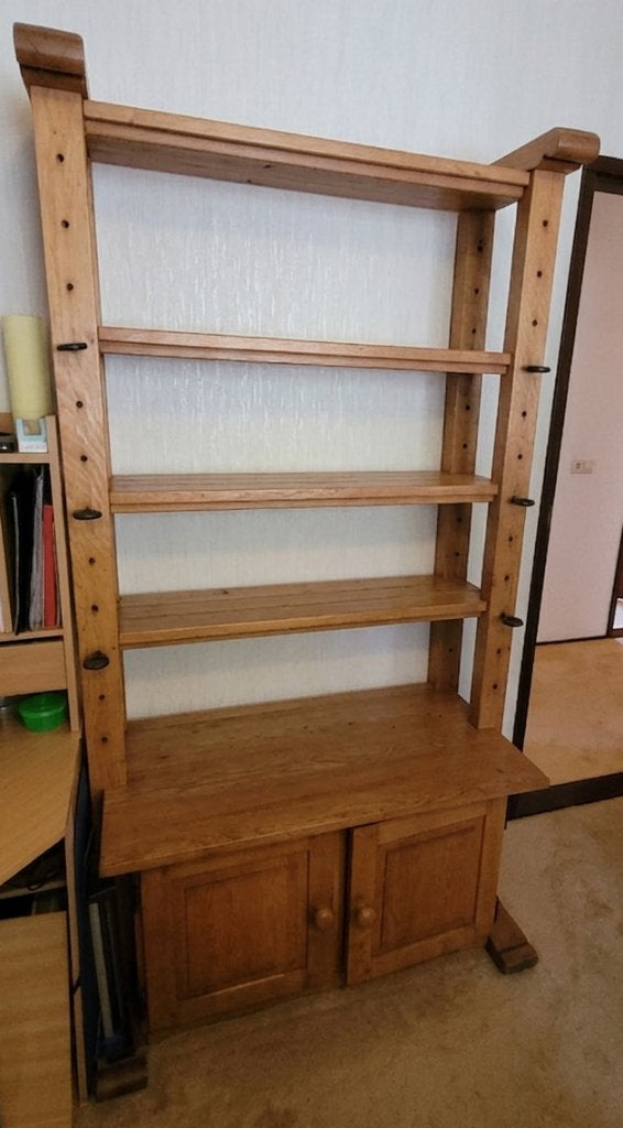 Blank eikenhouten Kaaskast en evt bijpassende jachtkast, Ophalen, Met plank(en), 100 tot 150 cm, Eikenhout