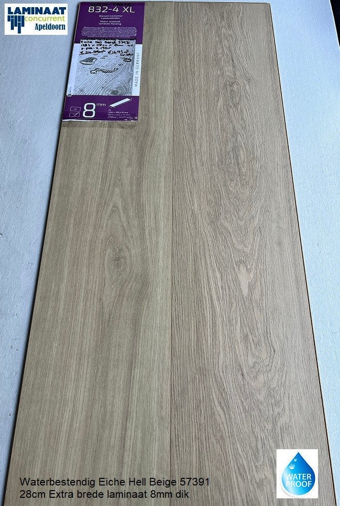 Waterbestendig Laminaat Eiche Hell Beige 57391 28cm brede