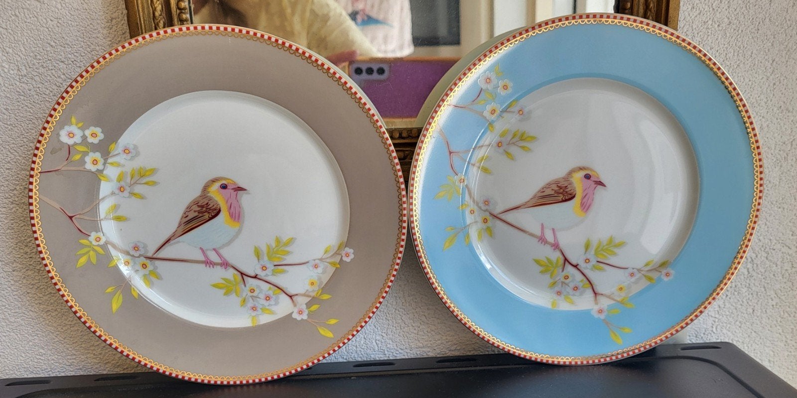 2 Pip Floral ontbijtborden 21 cm, Ophalen of Verzenden, Zo goed als nieuw, Bord(en), Overige stijlen