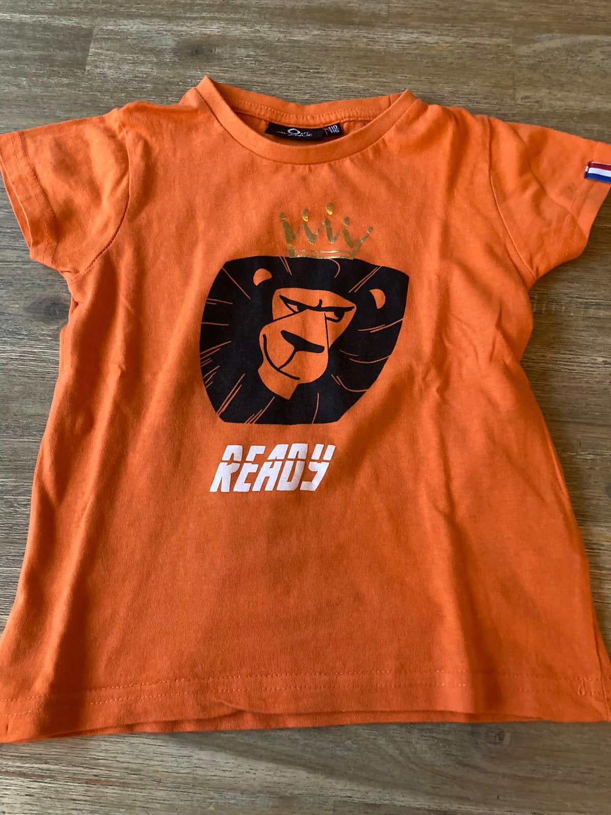 T shirt oranje maat 110/116, Ophalen of Verzenden, Zo goed als nieuw, Meisje, Shirt of Longsleeve
