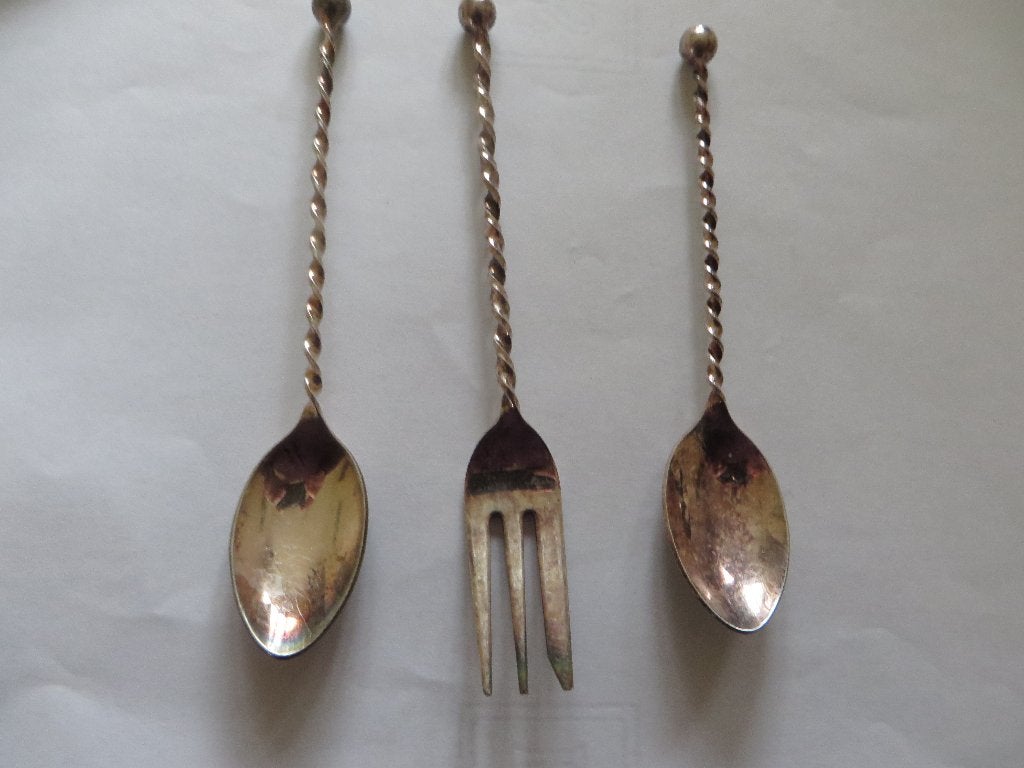 2 lepeltjes 1 vorkje Model Stijlappel, Ophalen of Verzenden