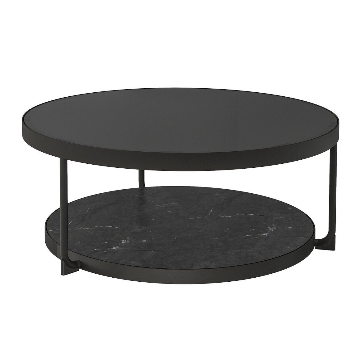 Salontafel zwart, Ophalen, 50 tot 100 cm, Rond, 50 tot 100 cm