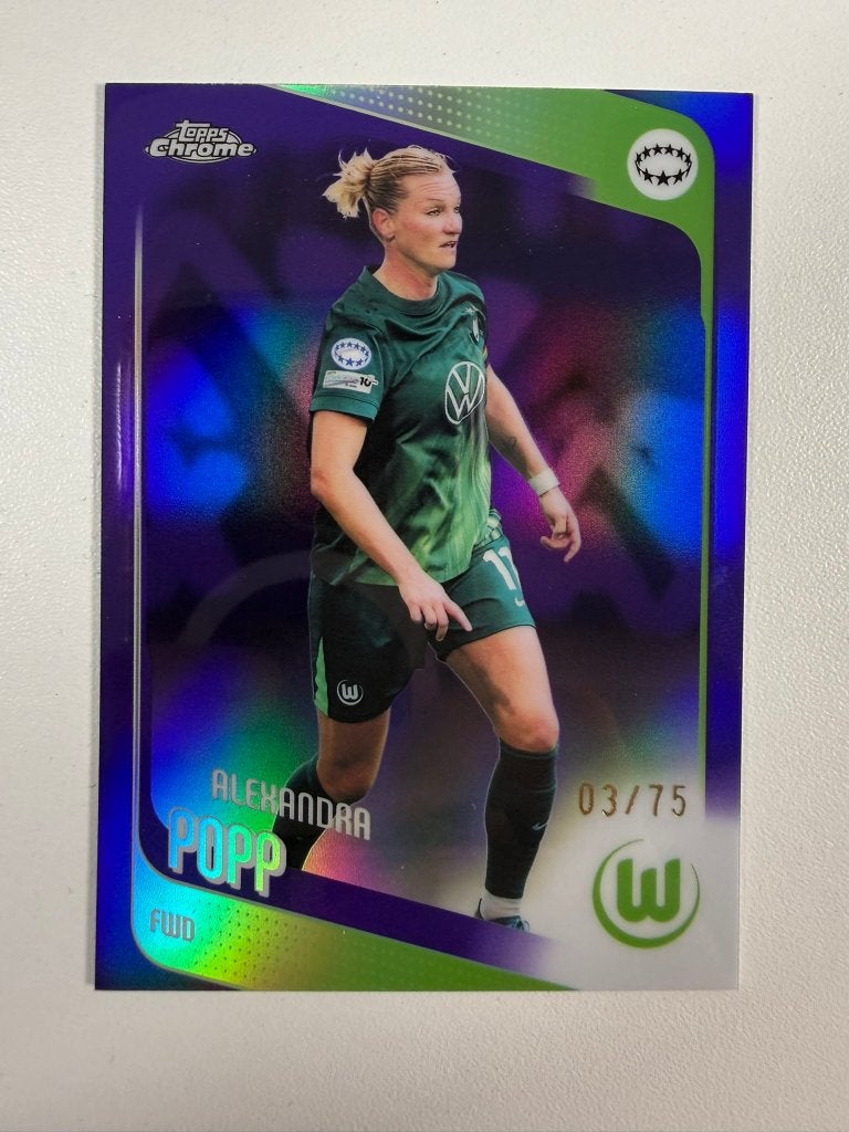 76 Alexandra Popp /75 Purple Topps Women's Chrome 2025-26, Ophalen of Verzenden, Nieuw, Buitenlandse clubs, Poster, Plaatje of Sticker