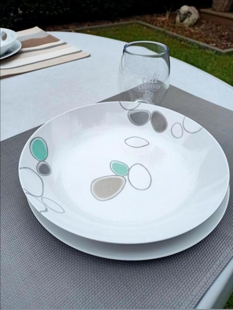 16-delig 4persoons camping servies Mepal Rosti Flow Pebbles, Ophalen of Verzenden, Nieuw