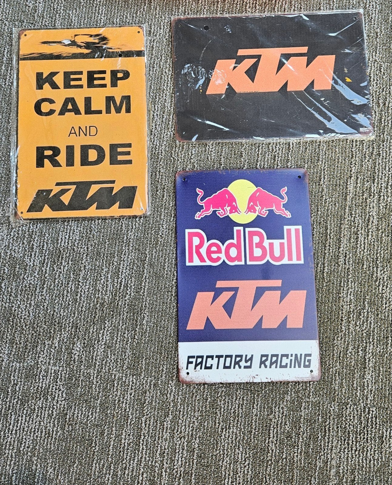 Ktm metalen bordjes 3x, Motoren, Ophalen of Verzenden