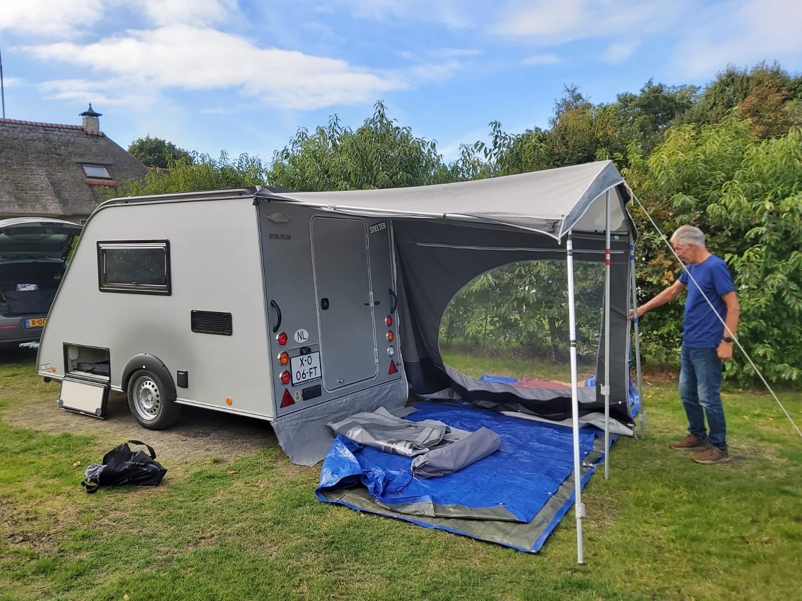 Voortent voor Kip Shelter, grijs, Ophalen of Verzenden