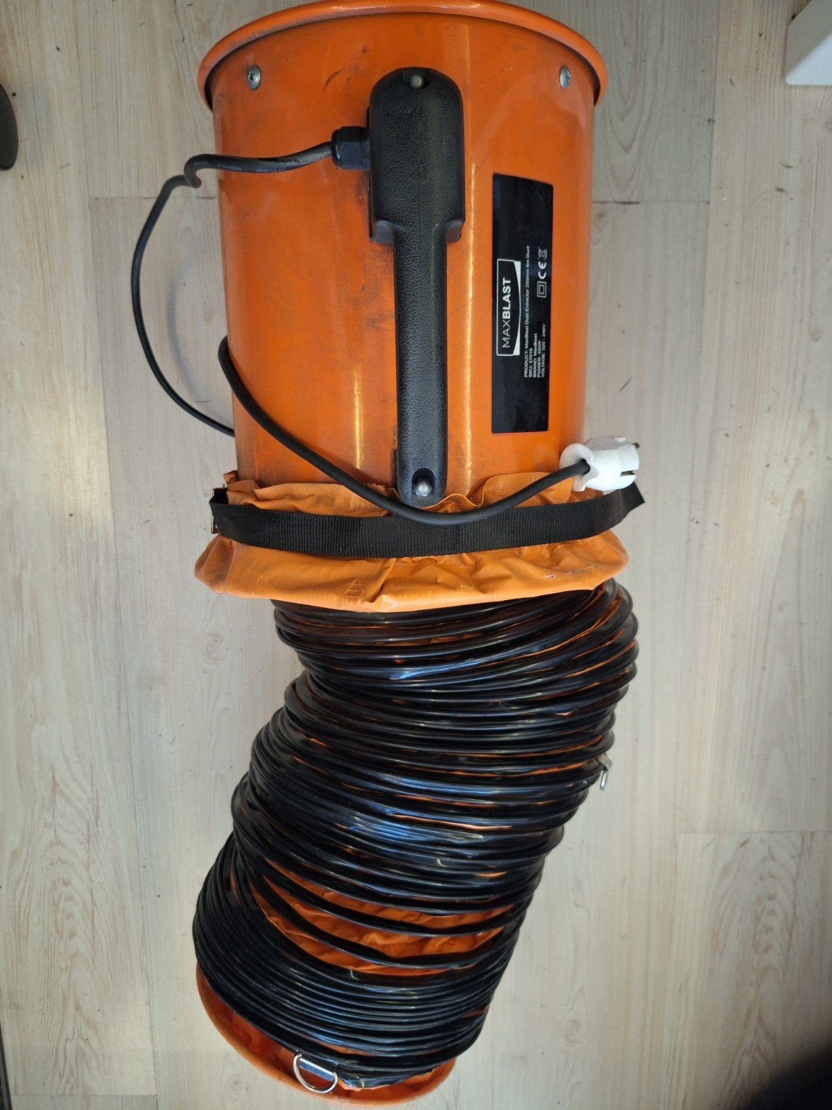 Maxblast stofafzuiger/bouwventilator 250mm met 6m slang, 320, Ophalen of Verzenden, Gebruikt, Afzuiger