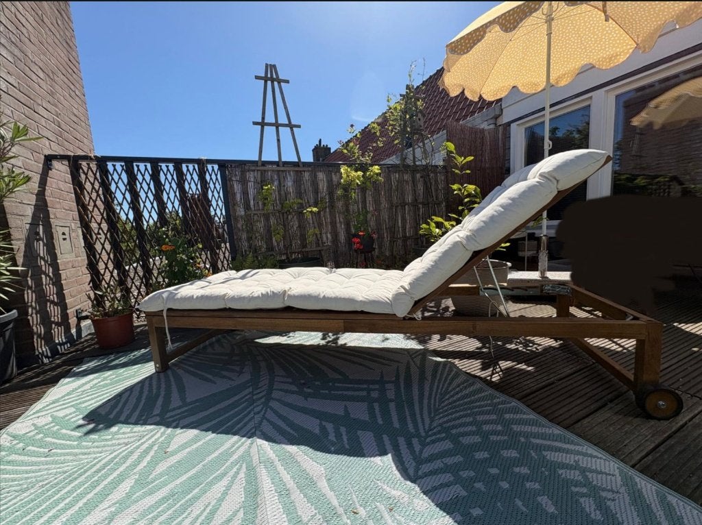 Ligbed NÄMMARÖ Ikea, Tuin en Terras, Ligbedden, Ophalen, Gebruikt, Hout, Verrijdbaar