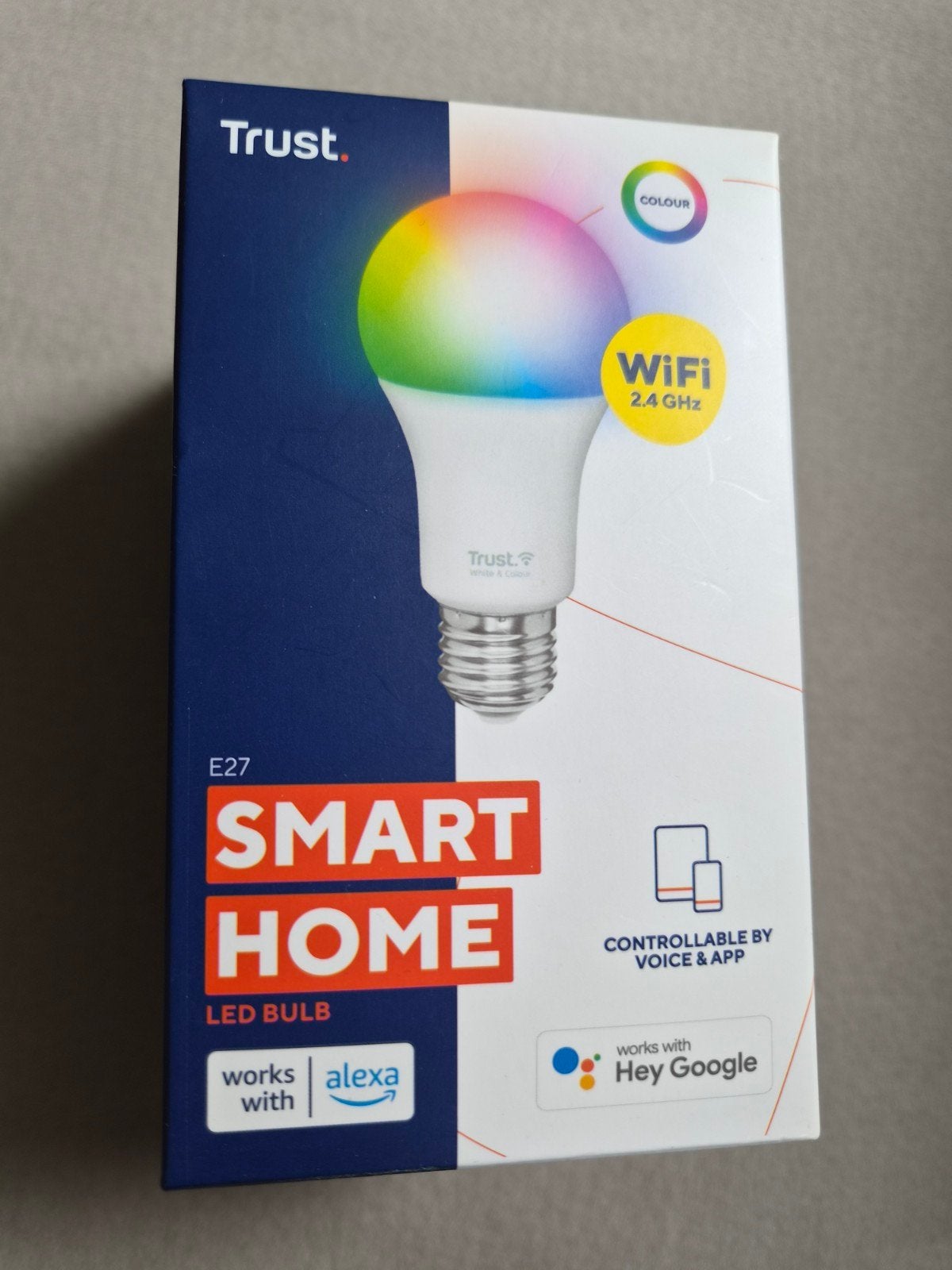 Trust Klik Aan Klik Uit LED lamp kleur RGB E27 fitting, Led-lamp, Meerkleurig, Bedienbaar via app, Nieuw