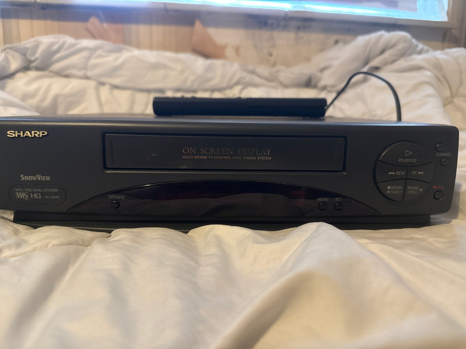 Sharp VC-A249 VHS-speler met afstandsbediening - Getest, Ophalen of Verzenden, Gebruikt, VHS-speler of -recorder