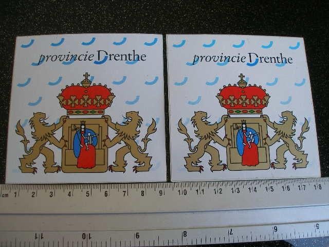 2x sticker provincie drente drenthe DR logo embleem, Verzenden, Zo goed als nieuw, Overige typen
