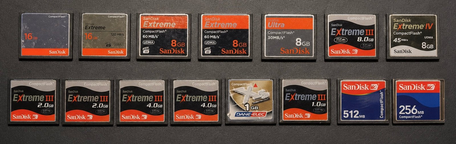 14 originele CompactFlash geheugenkaarten, Audio, Tv en Foto, Ophalen of Verzenden, Zo goed als nieuw, Fotocamera