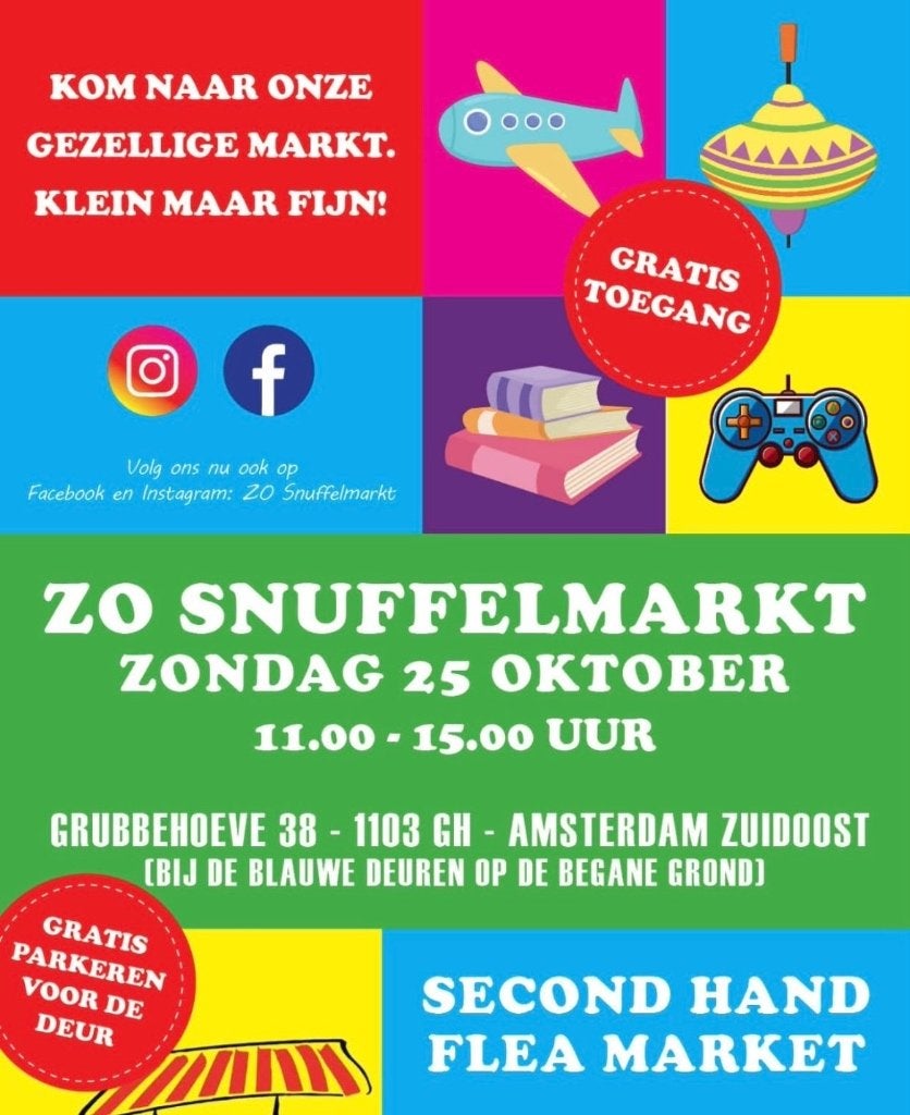 ZO Snuffelmarkt Amsterdam Bijlmer Rommelmarkt Vintage 25 okt, Diversen, Ophalen, Gebruikt
